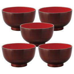 レンジ汁椀 溜内朱 5客揃の商品画像