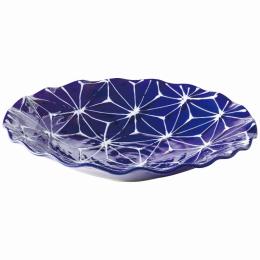 波佐見焼　琉璃 波渕多用皿 麻の葉の商品画像