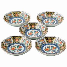 有田焼　染錦金彩紋 八角取皿揃の商品画像