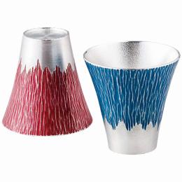 錫製富士山タンブラー180ml(小)青朱ペアの商品画像