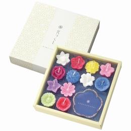 カメヤマ　花型キャンドル・グラスセット(植物性)の商品画像