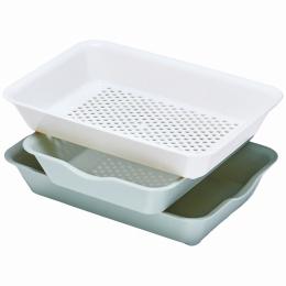 抗菌バット&ザル(ワイド)(スモーキーグリーン)の商品画像