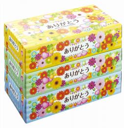 ありがとうBOXティッシュ150W3個組の商品画像