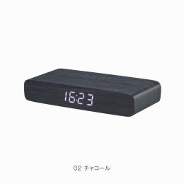 ウッドワイヤレスチャージャークロック(10W)(チャコール)の商品画像
