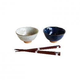 削ぎ茶碗ペア箸付の商品画像