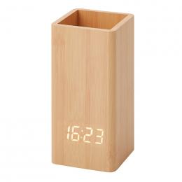 ウッドペンスタンドクロック　ナチュラルの商品画像