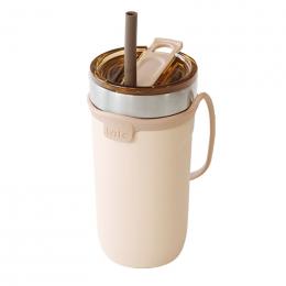 ストラップストローボトル520ml　アイボリーの商品画像