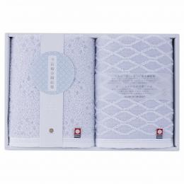 今治輪奈織紋様 あられ&つなぎ フェイスタオル2Pの商品画像