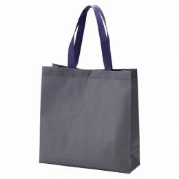 ボタン付不織布トート グレー×ネイビーの商品画像