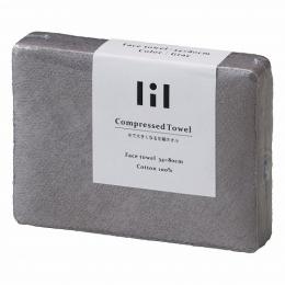 リル 圧縮フェイスタオル グレーの商品画像