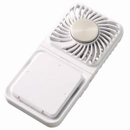 スマホスタンド付冷却プレートUSBファン ホワイトの商品画像