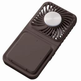 スマホスタンド付冷却プレートUSBファン チャコールブラックの商品画像