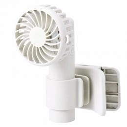 日傘にもつけられるクリップ付ハンディファン ホワイトの商品画像