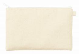 カラーファスナーキャンバスフラットポーチ(M) ホワイトの商品画像