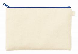 カラーファスナーキャンバスフラットポーチ(M) ネイビーの商品画像