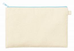 カラーファスナーキャンバスフラットポーチ(M) ライトブルーの商品画像