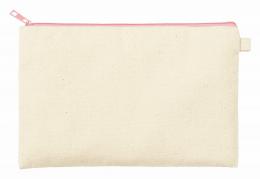 カラーファスナーキャンバスフラットポーチ(M) ライトピンクの商品画像