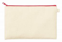 カラーファスナーキャンバスフラットポーチ(M) レッドの商品画像