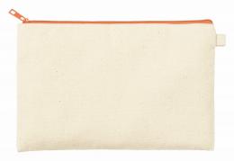 カラーファスナーキャンバスフラットポーチ(M) オレンジの商品画像