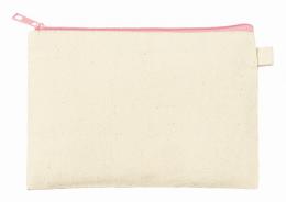 カラーファスナーキャンバスフラットポーチ(S) ライトピンクの商品画像