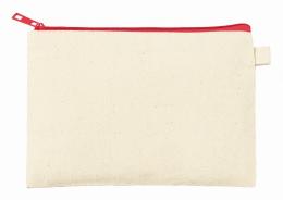 カラーファスナーキャンバスフラットポーチ(S) レッドの商品画像