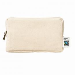 フェアトレードコットンスリムスクエアポーチ(M) ナチュラルの商品画像