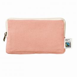フェアトレードコットンスリムスクエアポーチ(M) スモークピンクの商品画像