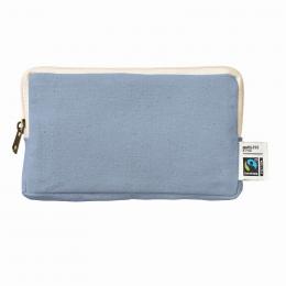 フェアトレードコットンスリムスクエアポーチ(M) スモークブルーの商品画像