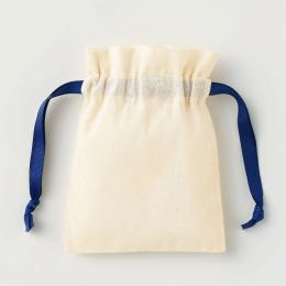 コットンカラーリボン巾着(SS) ネイビーの商品画像