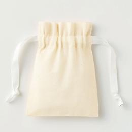 コットンカラーリボン巾着(SS) ホワイトの商品画像