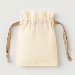 コットンカラーリボン巾着(SS) ベージュの商品画像