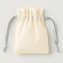 コットンカラーリボン巾着(SS) グレーの商品画像