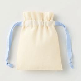 コットンカラーリボン巾着(SS) ライトブルーの商品画像