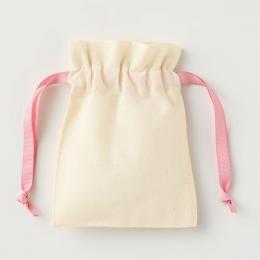 コットンカラーリボン巾着(SS) ライトピンクの商品画像
