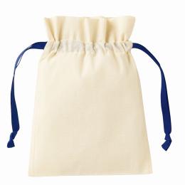 コットンカラーリボン巾着(S) ネイビーの商品画像