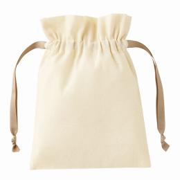 コットンカラーリボン巾着(S) ベージュの商品画像