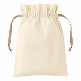 コットンカラーリボン巾着(M) ベージュの商品画像