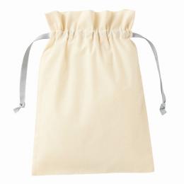 コットンカラーリボン巾着(M) グレーの商品画像