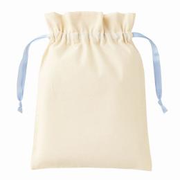 コットンカラーリボン巾着(M) ライトブルーの商品画像