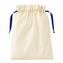 コットンカラーリボン巾着(L) ネイビーの商品画像