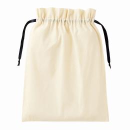 コットンカラーリボン巾着(L) ブラックの商品画像