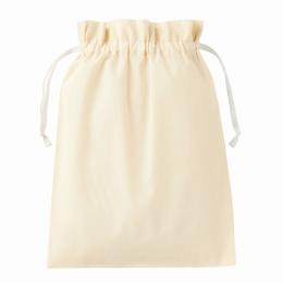 コットンカラーリボン巾着(L) ホワイトの商品画像