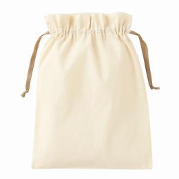 コットンカラーリボン巾着(L) ベージュの商品画像