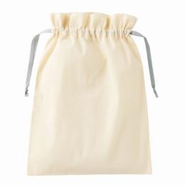 コットンカラーリボン巾着(L) グレーの商品画像