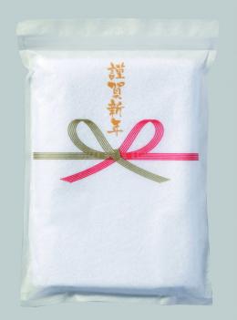 白タオル140匁和紙風ジッパー袋(謹賀新年)の商品画像