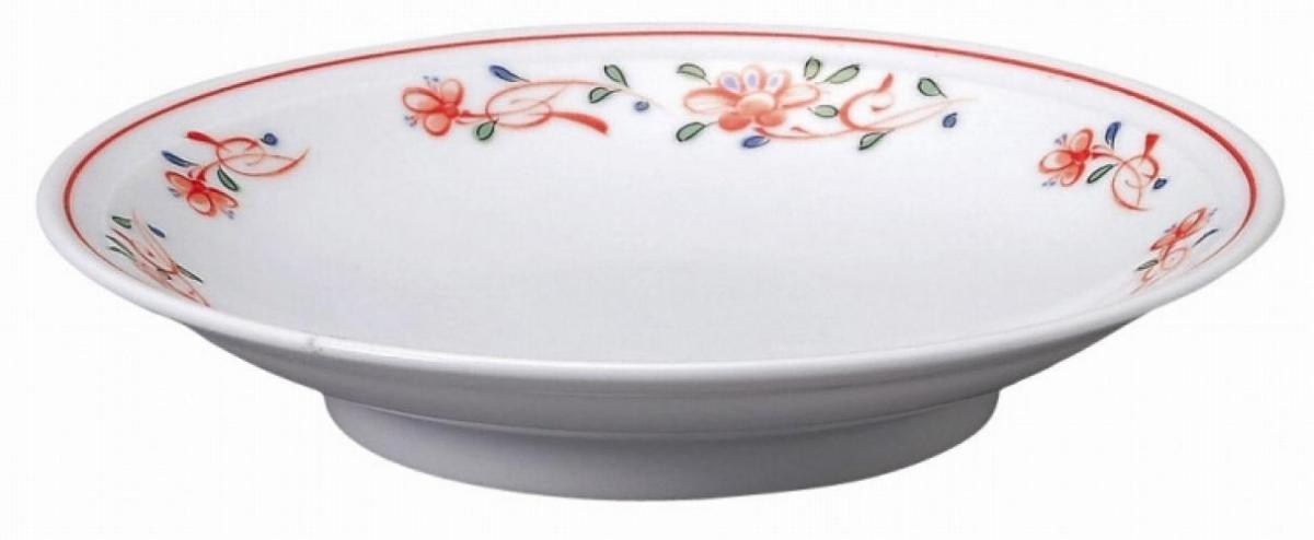 販促品、ノベルティ向けイングレーズ　赤絵唐草　リム高台5.5皿の商品画像
