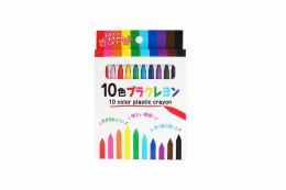 10色プラクレヨン(ヘッダー化粧箱入)の商品画像