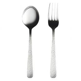 槌目デザートスプーン・デザートフォークセット(シルバー)の商品画像