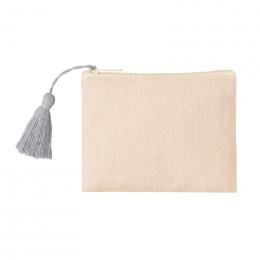 リサイクルコットンタッセル付きフラットポーチ(グレー)の商品画像