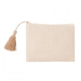 リサイクルコットンタッセル付きフラットポーチ(ベージュ)の商品画像